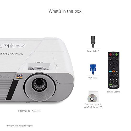 ViewSonic PJD7828HDL 3200 Lumens Full HD 1080p Shorter Throw Home Theater Projector with 3D DLP and HDMI