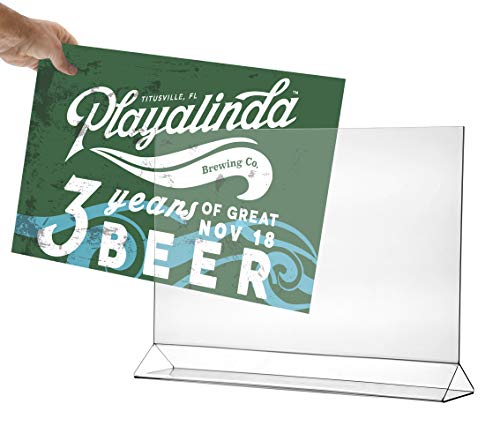 Marketing Holders Displays Sign Holder Premium Clear Acrylic Menu & Brochure Stand Double Sided & Top Loading Ad Frame For Restaurants, Office, Tabletop, Leaflets & More 17"w x 11"h Qty 24