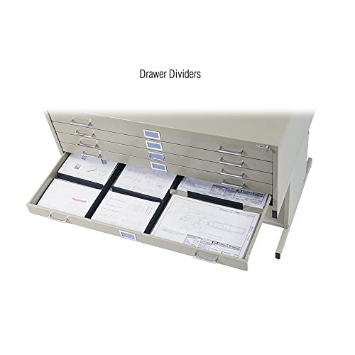 Safco Flat File Cabinet for 36" x 24" Documents, 5-Drawer, Black