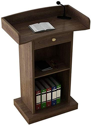 None Podium with Storage Standing Lectern Tabletop Hosting Reception (Coffee)