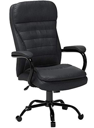 Boss Office Products B991-CP Heavy Duty Double Plush LeatherPlus Chair with 350lbs Weight Capacity in Black