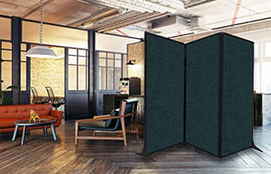 VERSARE QuickWall Folding Portable Partition | 3 Panel Room Divider | Sound Absorbing | 8'4" x 6'8" Marble Gray Panels