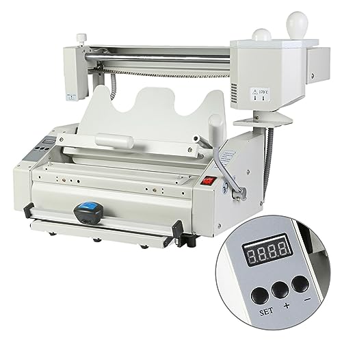 HUIWOSEN White 4 In 1 Manual Glue Book Binding Machine - Binds 160 Books, Milling Spine Rougher