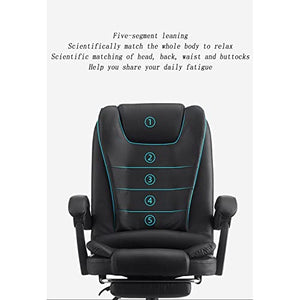 HUIQC Ergonomic Boss Chair with Headrest, Footrest, and Reclining Feature