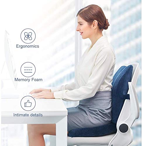 XIXIDIAN Memory Foam Seat Cushion for Back Pain Relief - Washable Cover