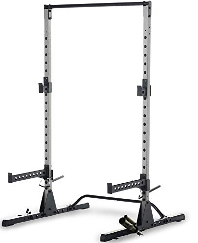 Fitness Reality Multi-function, Adjustable Power Rack Squat Stand with J-Hooks, landmine, and weight storage attachment (2809)