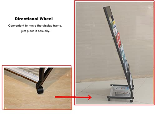 VimrOd L Shape Brochure Rack Display Stand, 6-Layer Commercial File Magazine Organizers