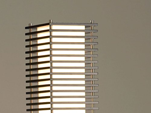 NOVA of California 10706 Kimura Floor Lamp, Modern Standing Light with Asian Design, Dark Brown & Brushed Nickel with Tan Linen Shade