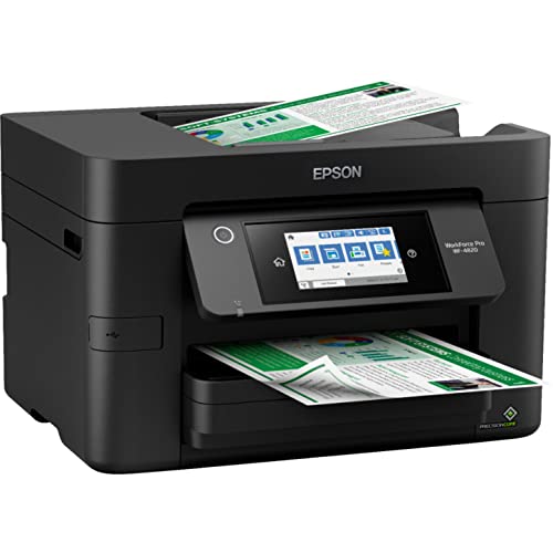 Epson Workforce Pro WF 4820 Wireless All-in-One Color Inkjet Printer, Black - Print Scan Copy Fax - 25 ppm, 4800 x 2400 dpi, 8.5 x 47.2, Auto 2-Sided Printing, 35-Sheet ADF, Bluetooth, Ethernet, USB