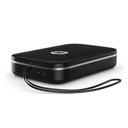 HP Sprocket Portable Photo Printer, Print Social Media Photos on 2x3" Sticky-Backed Paper - Black (X7N08A)
