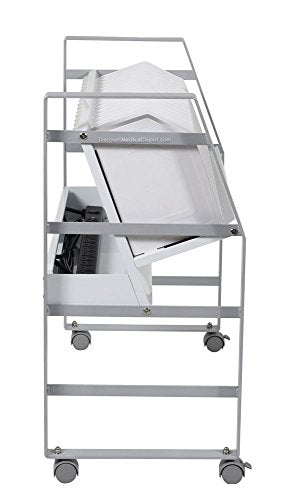 Luxor Rolling 16 Tablet/Chromebook Open Charging Cart with Steel Frame, Cord Management Included