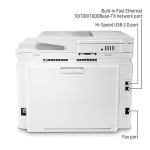 HP Laserjet Pro MFP M283cdwA All-in-One Wireless Color Laser Printer, White - Print Scan Copy Fax - 22 ppm, 600 x 600 dpi, 8.5 x 14, 50-Sheet ADF, Auto Duplex Printing, Ethernet, Cbmou External Webcam
