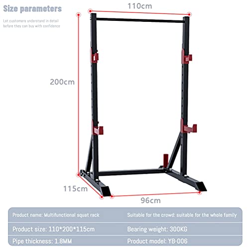 Qianglin Olympic Weight Set Pull-ups Bar Squat Rack Dip Stand Adjustable Height Power Cage Barbell Rack Weightlifting Bench Free Press Machine for Men Women Full Body Workout Strength Training