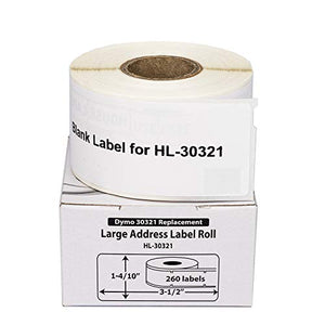 HOUSELABELS Compatible DYMO 30321 Address Labels (1-4/10" x 3-1/2") Compatible with Rollo, DYMO LW Printers, 200 Rolls / 260 Labels per Roll