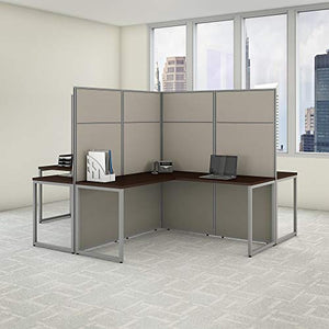 Bush Business Furniture Easy Office 4 Person L Shaped Cubicle Desk Workstation Panels