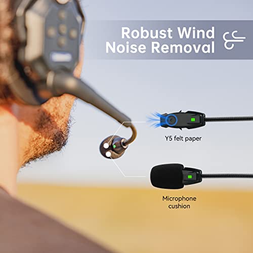 HollyView Solidcom C1 Pro Wireless Intercom Headset System - ENC Noise Cancellation - Full Duplex - 6-Person - 1100ft Range - PTT Mute - Single Ear Headset