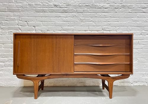 Lschool Mid Century Modern Sculptural Credenza/Media Stand/Sideboard