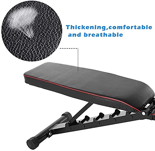 CJGJX Men's and Women's Fitness Weight Bench for Full Body Workout,Foldable Bench Press Fitness Core Strength Training Equipment,Home/Gym Height Adjustable Incline Decline Dumbbell Bench