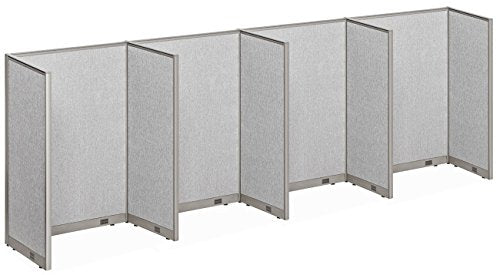 GOF Office Partition Room Divider Panel - 4 Station, Large Fabric Workstation