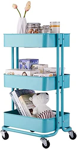 GaRcan 3 Tier Rolling Cart Metal Utility Organizer Trolley