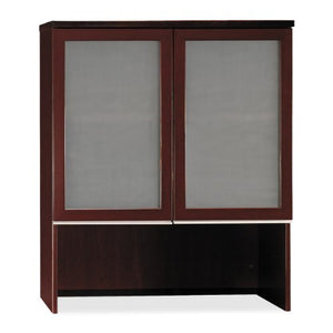 Bush Bookcase Hutch with Glass Doors, 35-3/4-Inch by 15-3/8-Inch by 43-1/8-Inch, Henna Cherry