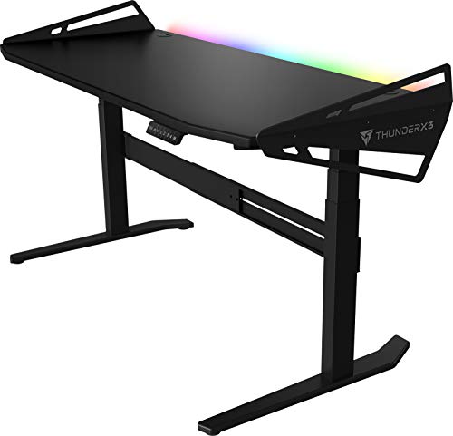 ThunderX3 AD7 HEX Gaming Desk - TiMOTION Dual Motor, Adjustable Height, 16.8 Million Colors RGB Lighting