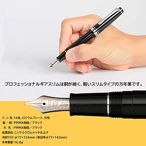 Sailor Pen fountain pen professional gear slim silver fine print 11-1222-220 Black