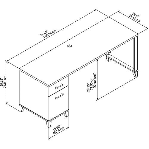 Bush Furniture Somerset 72W Computer Desk with Drawers | Ash Gray Home Office Table