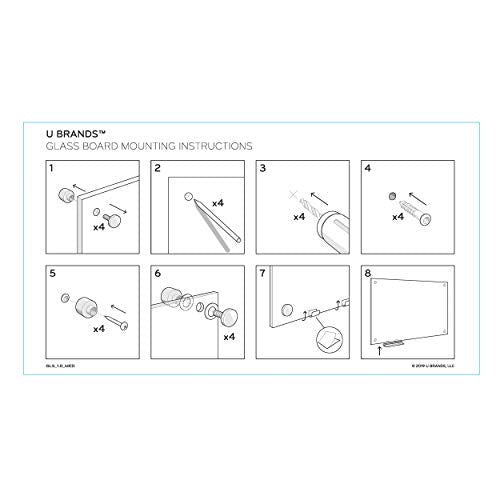 U Brands Magnetic Glass Dry Erase Board, Only for Use with HIGH Energy Magnets, 70 x 35 Inches, White Frosted Surface, Frameless (2300U00-01)
