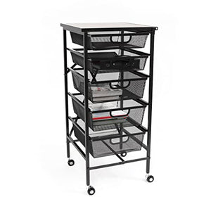 Origami 5 Tier Mesh Drawers Rolling Cart, Black by Origami