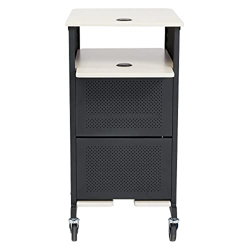 Oklahoma Sound PRC-400 Jumbo Presentation Cart, Ivory Woodgrain, 33"x21"x40