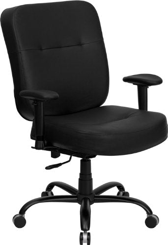 Flash Furniture HERCULES Series Big & Tall 400 lb. Rated Black Leather Executive Swivel Chair with Adjustable Arms
