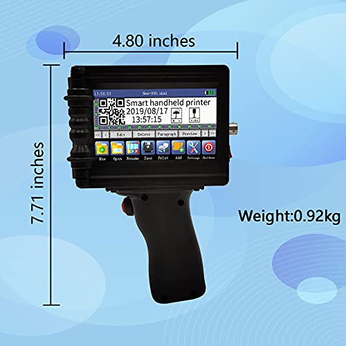 CHIKYTECH Small Portable Handheld Inkjet Printer with LED Touch Screen, Used for Commercial Printing, Barcode, Date, Picture, etc.(Support 22 Languages)