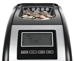 Royal Sovereign 4 Row Electric Coin Counter With Patented Anti-Jam Technology & Digital Counting Display (FS-44P),Black