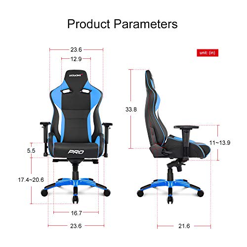 AKRacing Masters Series Pro Luxury XL Gaming Chair with High Backrest, Recliner, Swivel, Tilt, 4D Armrests, Rocker & Seat Height Adjustment Mechanisms, 5/10 Warranty