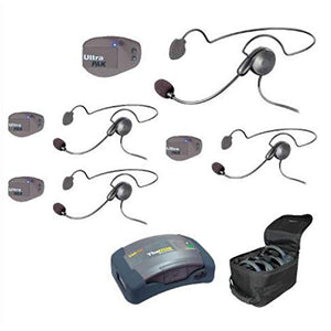 EARTEC UltraPAK and HUB Headset System with 1-HUB, 4-UltraPAK, and 4-Cyber Headsets
