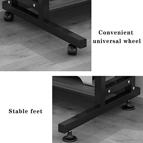XUERUIGANG Mobile Stand Up Desk, Adjustable Laptop Desk with Wheels Storage Desk Home Office Workstation, Rolling Table Laptop Cart （Black）