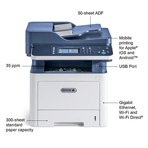 Xerox WorkCentre 3335/DNI Monochrome Multifunction Printer (Renewed)