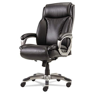 Alera Veon Series Executive High-Back Leather Chair with Coil Spring Cushioning, Black