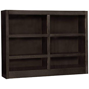 Concepts In Wood MI4836 6 Shelf Double Wide Wood Bookcase, 36 inch Tall (Espresso)