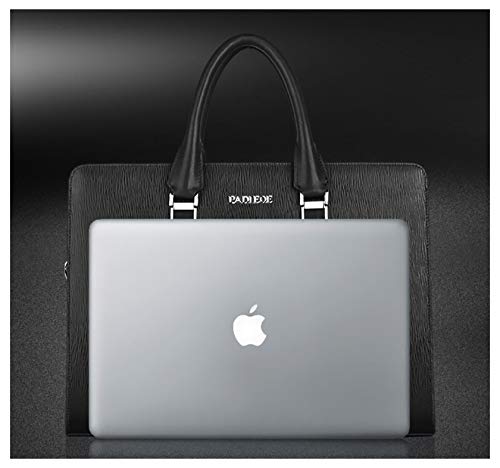 Leather Briefcase Laptop Business Bags 15 Inch Waterproof Crossbody Portable Multi-Functional Bag For Men