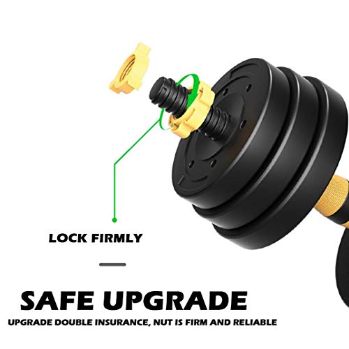 AT-X Adjustable Dumbbell Pair, Dumbbell Combination Environmental Dumbbell Barbell with Bar for Adults Home Fitness Equipment, Strength Training, Weights Dumbbells Set (Yellow) (88 LB)