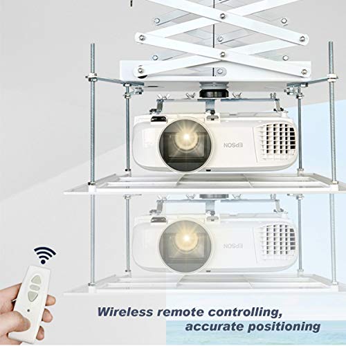 CGOLDENWALL Electric projector Lift 30cm/ 11.8inch Ultra-thin Hidden Ceiling Mount Projector Hanger Remote Control For Cinema Church Hall School Double motors Running Distance: 100cm/39.37inches