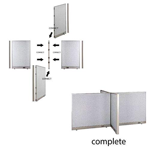 GOF Freestanding X-Shaped Office Partition, Large Fabric Room Divider Panel - 120"D x 288"W x 48"H