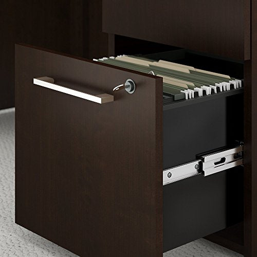 Move 60 Series 48W x 24D Height Adjustable Standing Desk with Storage in Mocha Cherry with Black Base