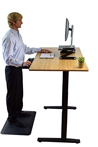 Rise UP Dual Motor Electric Bamboo Standing Desk 60x30" Desktop Tall Ergonomic Motorized Height Adjustable sit to Stand up Home Commercial Office Computer Workstation Modern Lift Raising with Memory