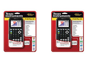 Texas Instruments TI-84 Plus CE Graphing Calculator, Black - 2-Pack