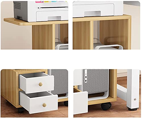 JUNNIU Computer Tower Stand with Multi-layer Storage Rack and Wheels