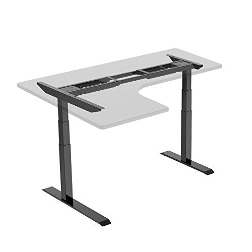 FlexiSpot 48'' E3LB-L Corner Standing Desk Frame L-Shaped Desk - Electric Adjustable Height Sit Stand Desk / 2 Motors and 3 Tiers（Frame ONLY）