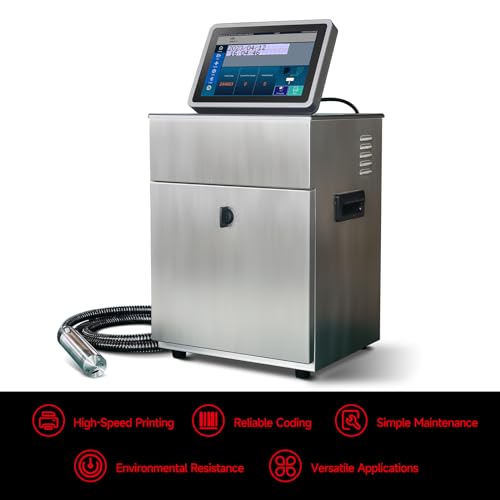 PEKOKO High-Speed CIJ Inkjet Printer - Batch Code, Date, QR, Bar Codes, Serial Number, Logo Printing